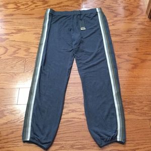 Monrow Gray Striped Jogger Pant
